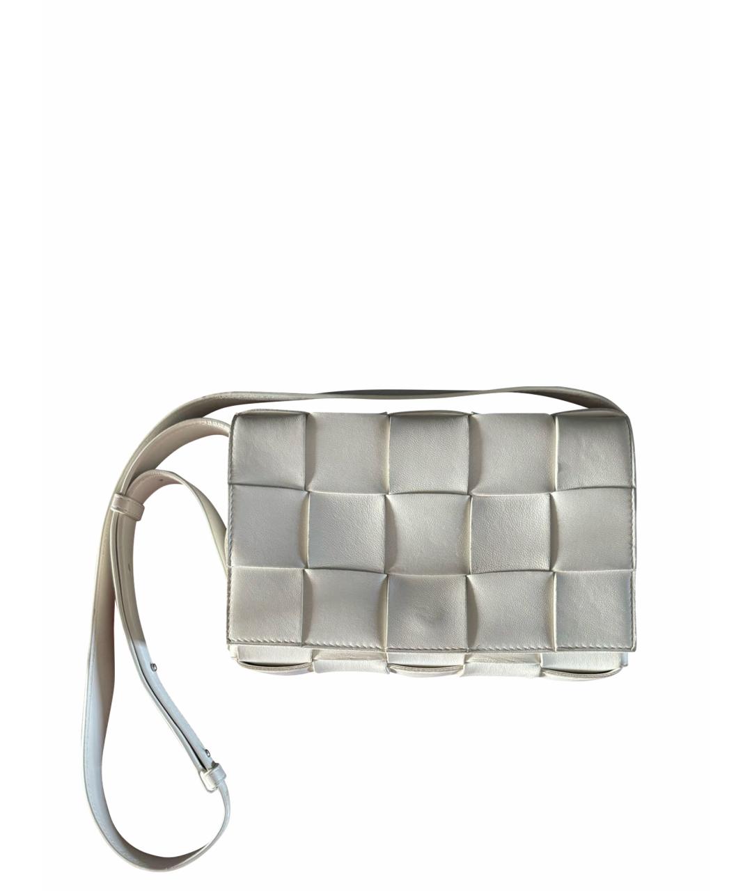 BOTTEGA VENETA Белая кожаная сумка через плечо, фото 1