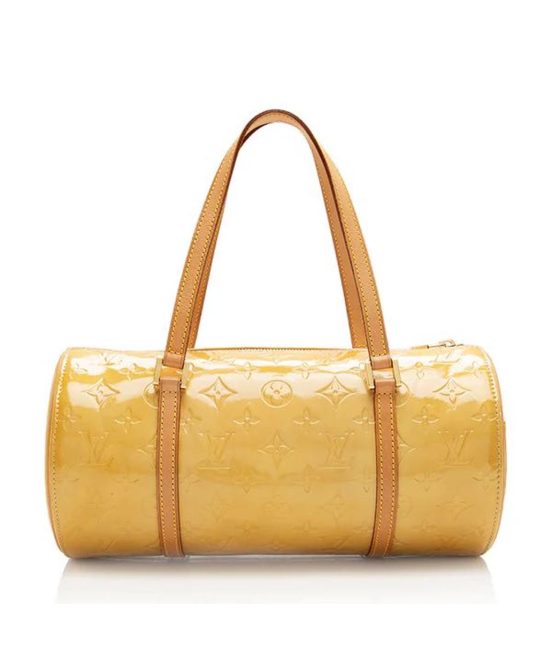 LOUIS VUITTON Желтая сумка с короткими ручками из лакированной кожи, фото 9