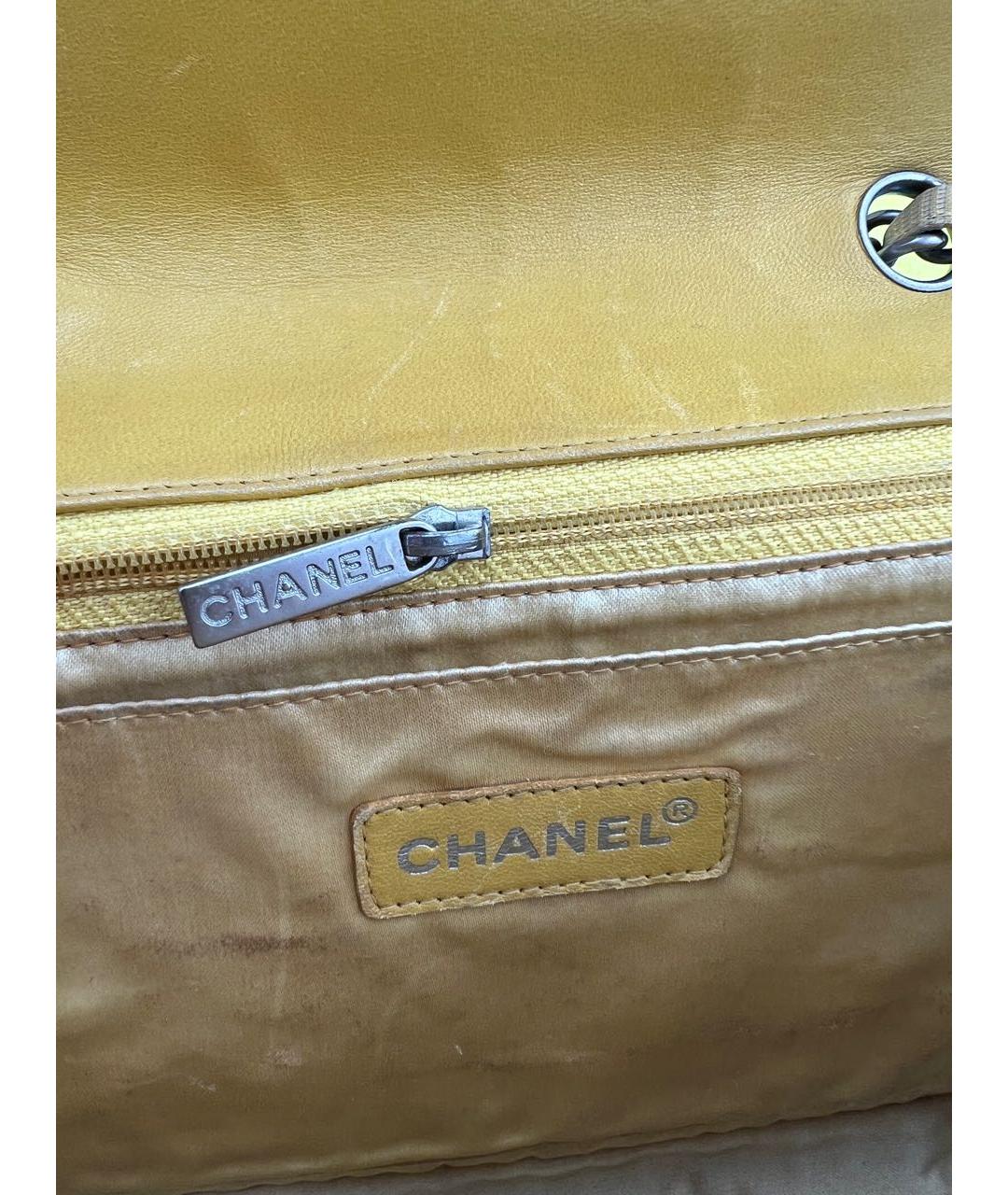 CHANEL Горчичная сумка через плечо, фото 5