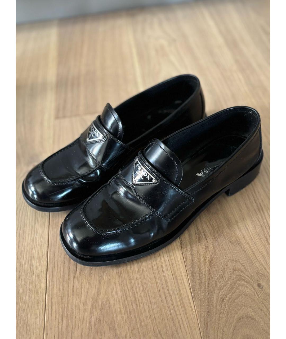 PRADA Черные кожаные лоферы, фото 4