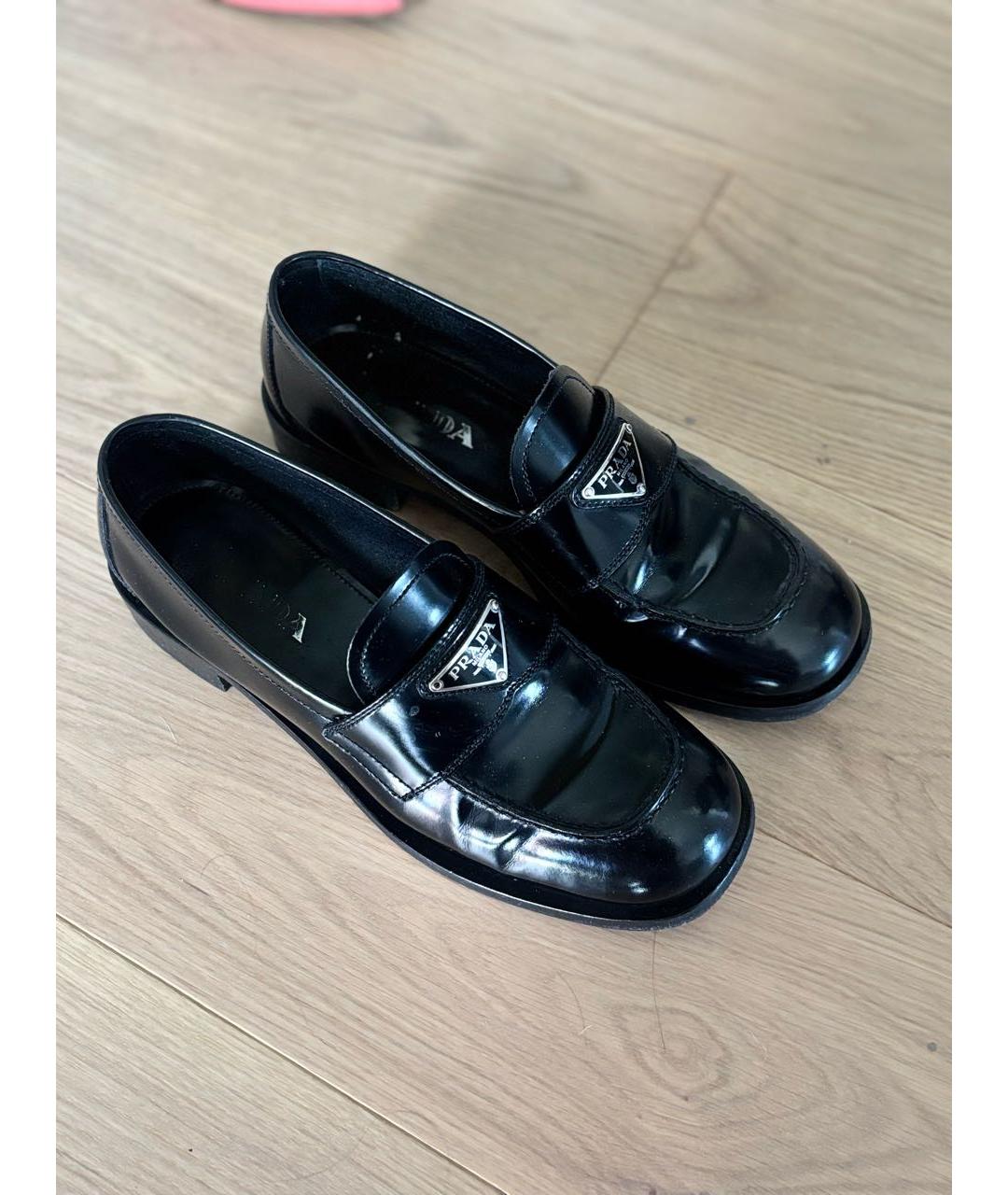 PRADA Черные кожаные лоферы, фото 5