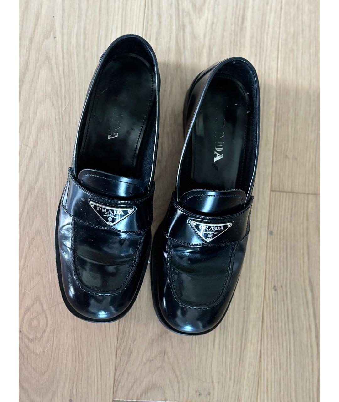 PRADA Черные кожаные лоферы, фото 3
