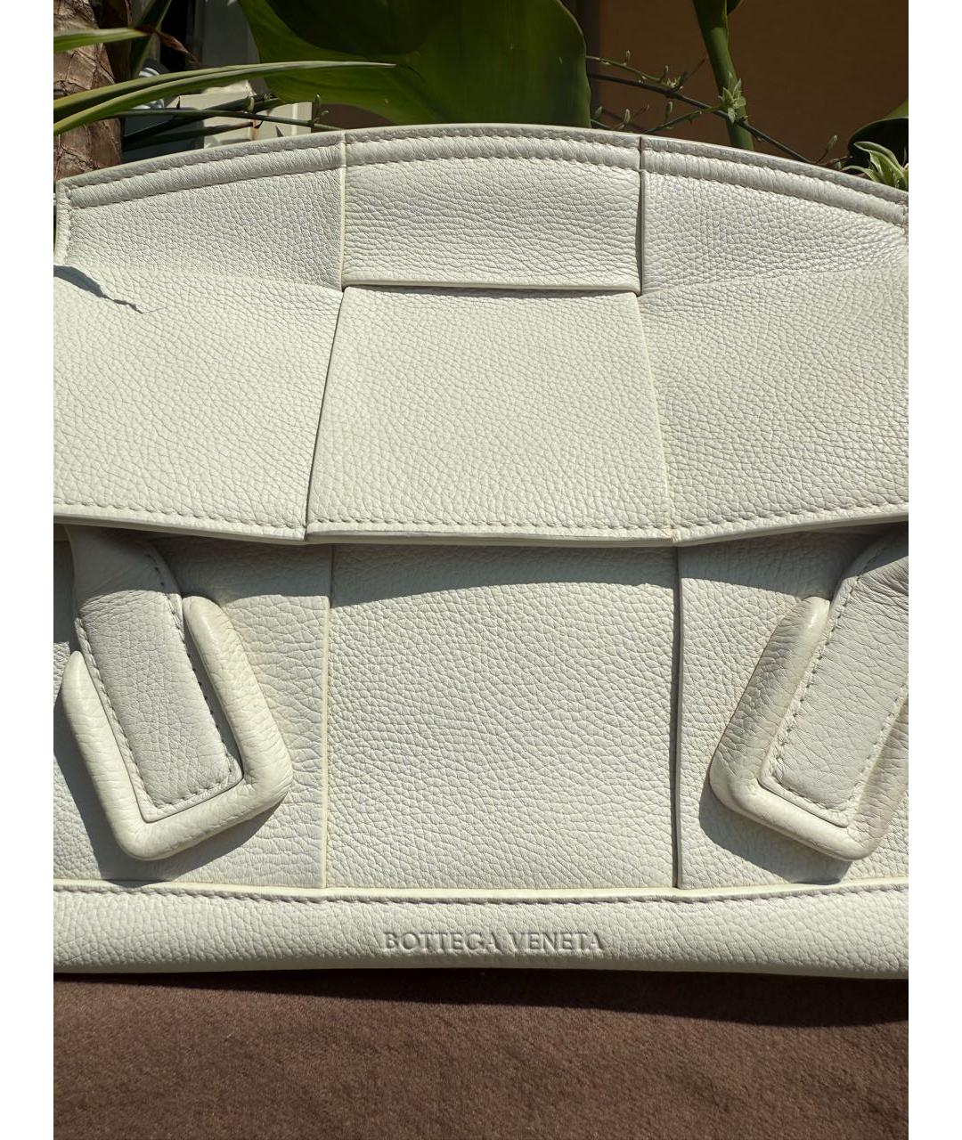 BOTTEGA VENETA Белая кожаная сумка тоут, фото 8