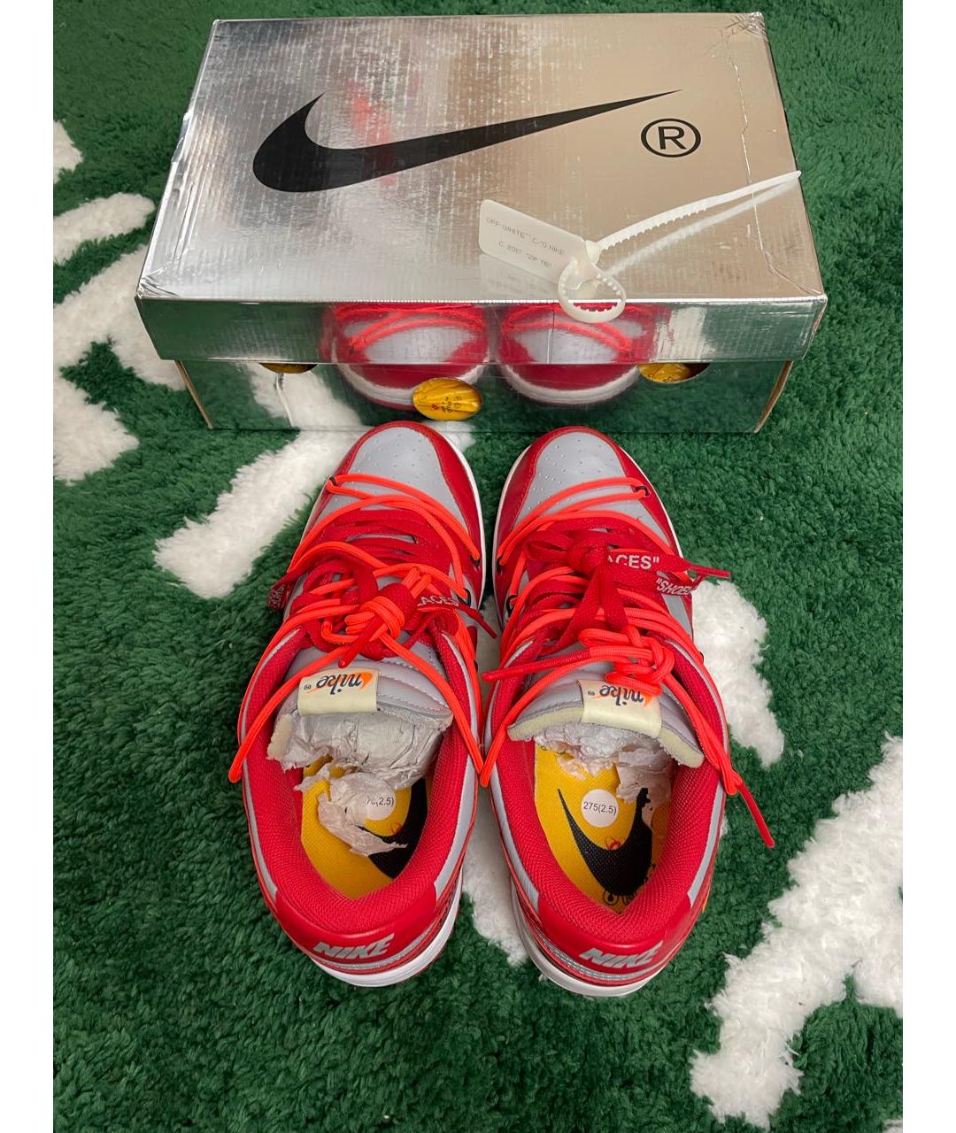 NIKE X OFF-WHITE Красные низкие кроссовки / кеды, фото 4