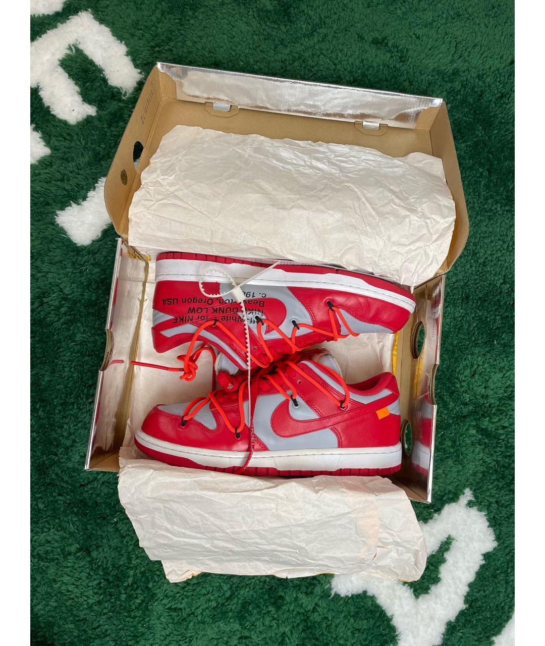 NIKE X OFF-WHITE Красные низкие кроссовки / кеды, фото 6