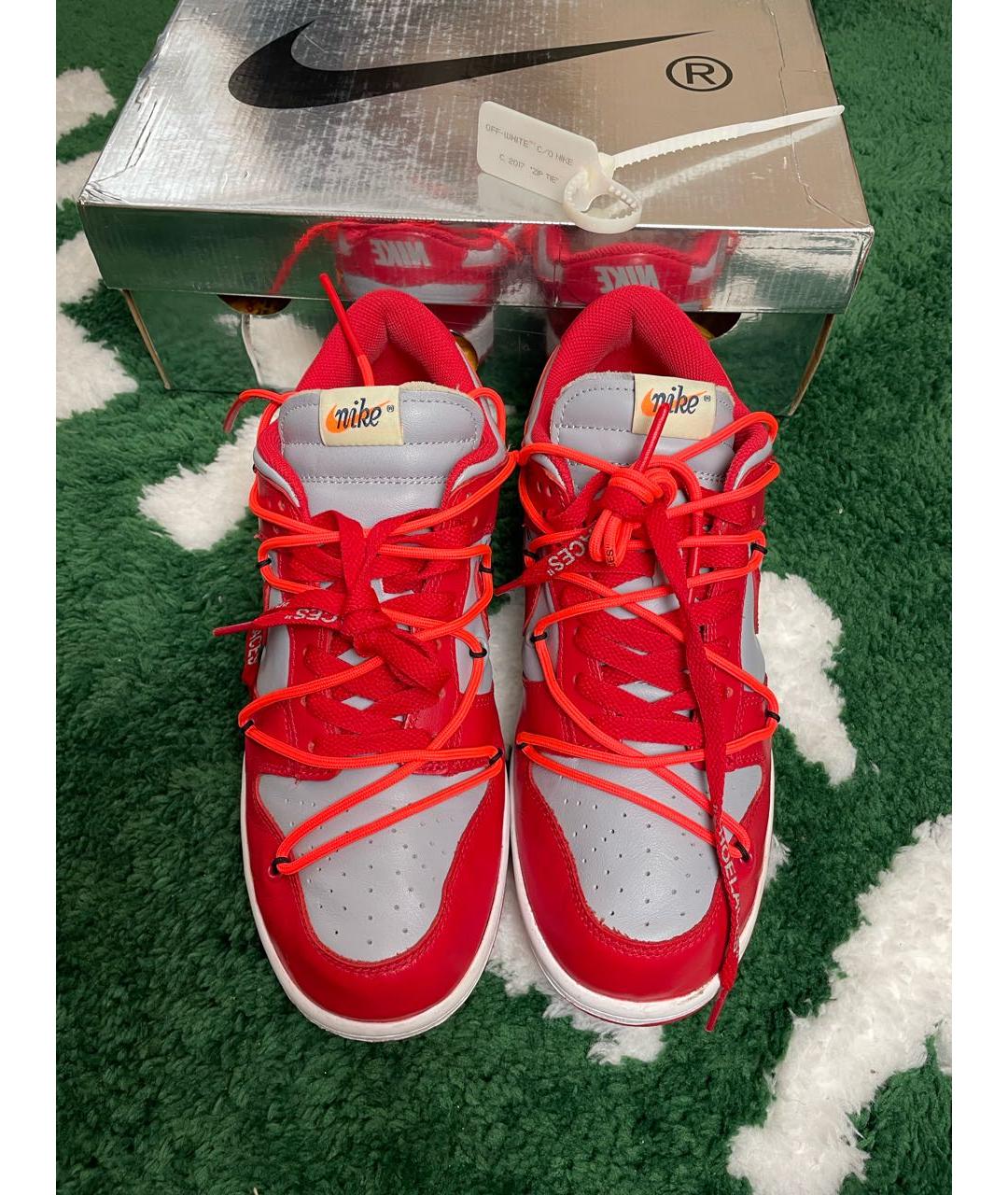 NIKE X OFF-WHITE Красные низкие кроссовки / кеды, фото 2