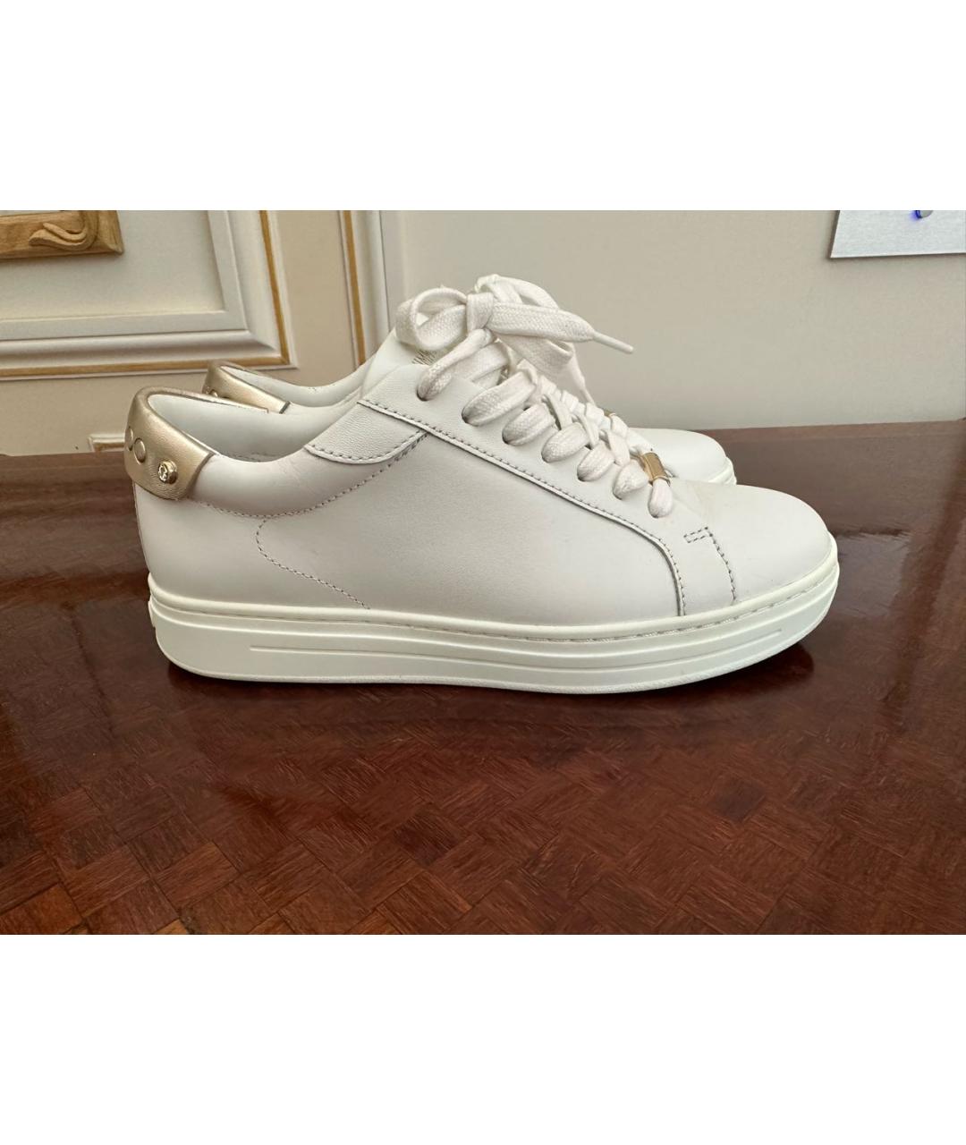 JIMMY CHOO Белые кожаные кеды, фото 5