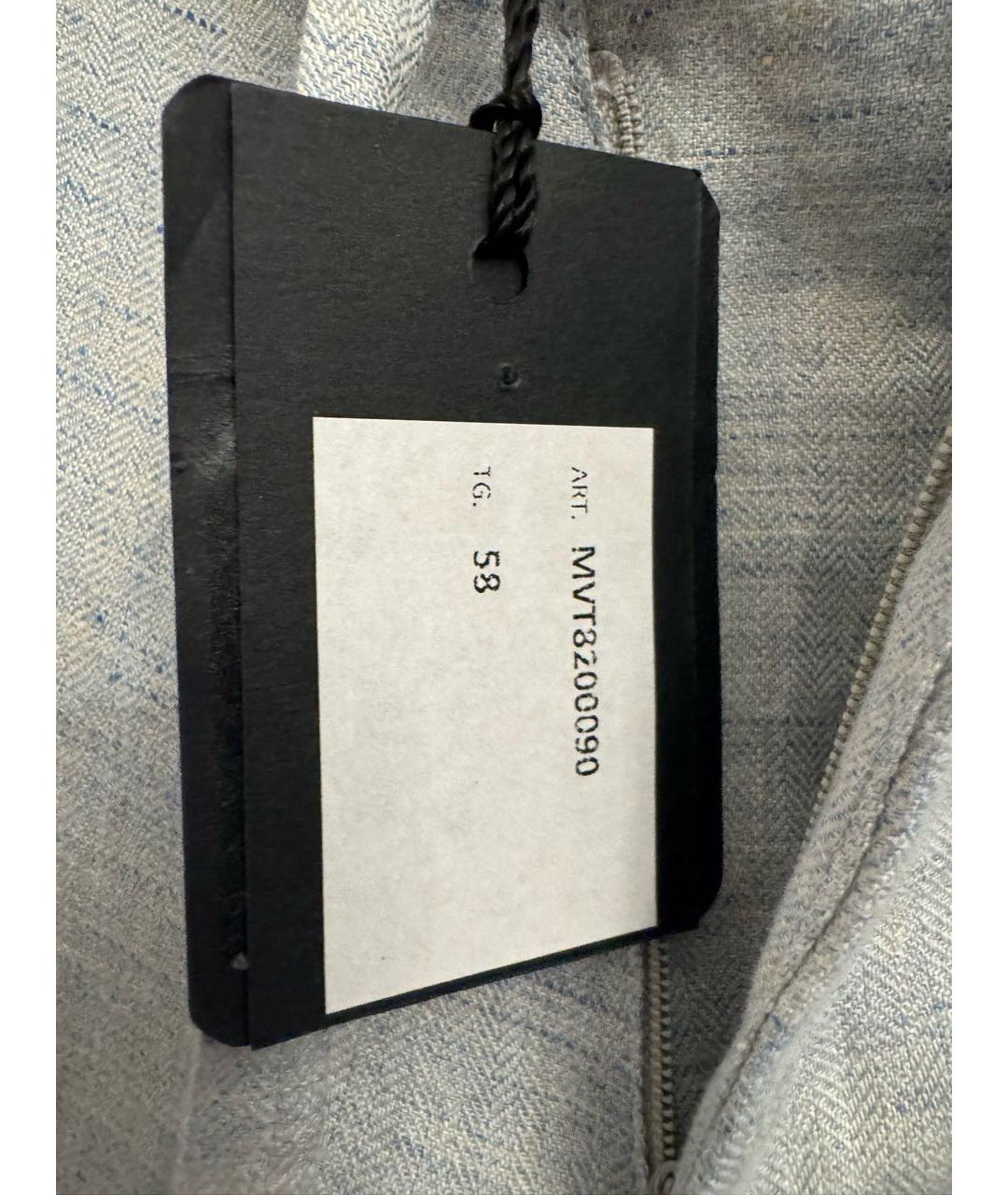 KITON Голубые льняные повседневные брюки, фото 5