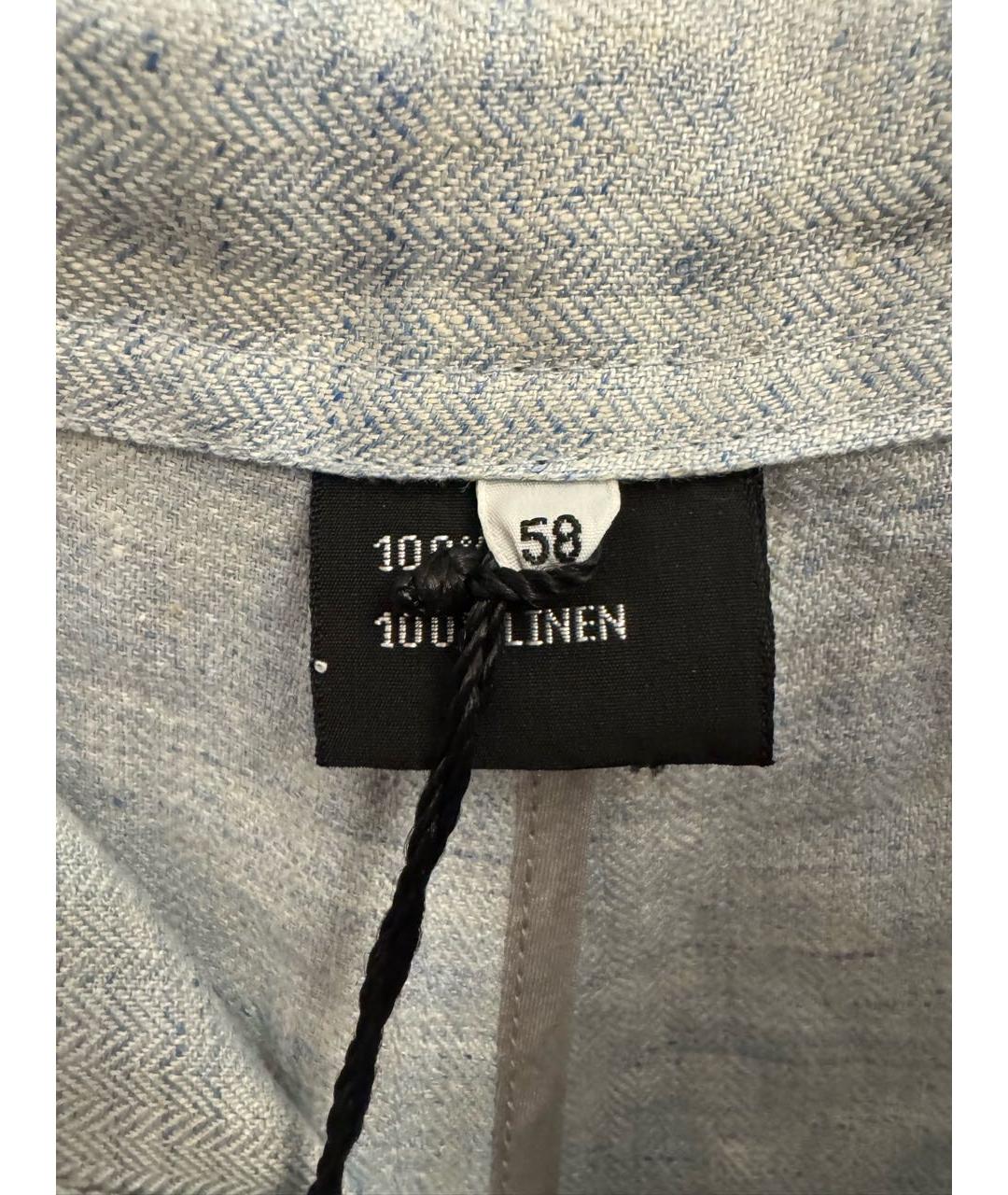KITON Голубые льняные повседневные брюки, фото 4