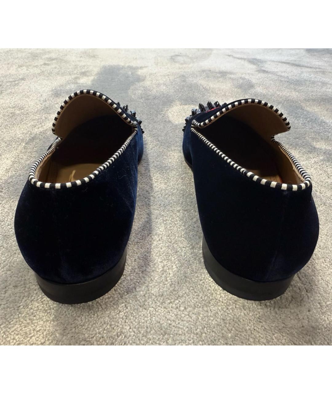 CHRISTIAN LOUBOUTIN Черные бархатные туфли, фото 4