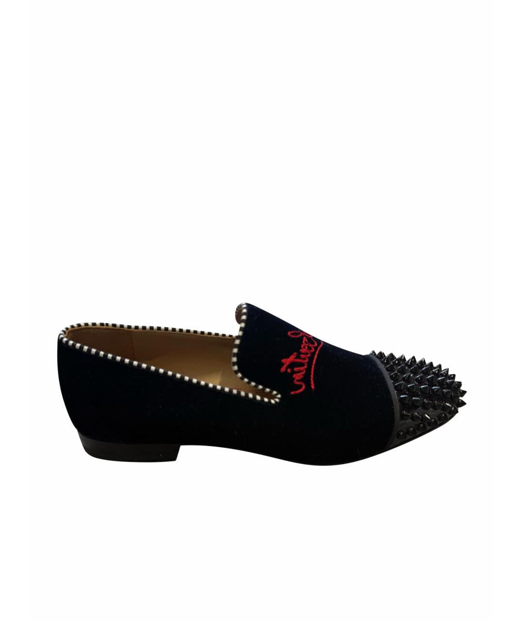 CHRISTIAN LOUBOUTIN Черные бархатные туфли, фото 9
