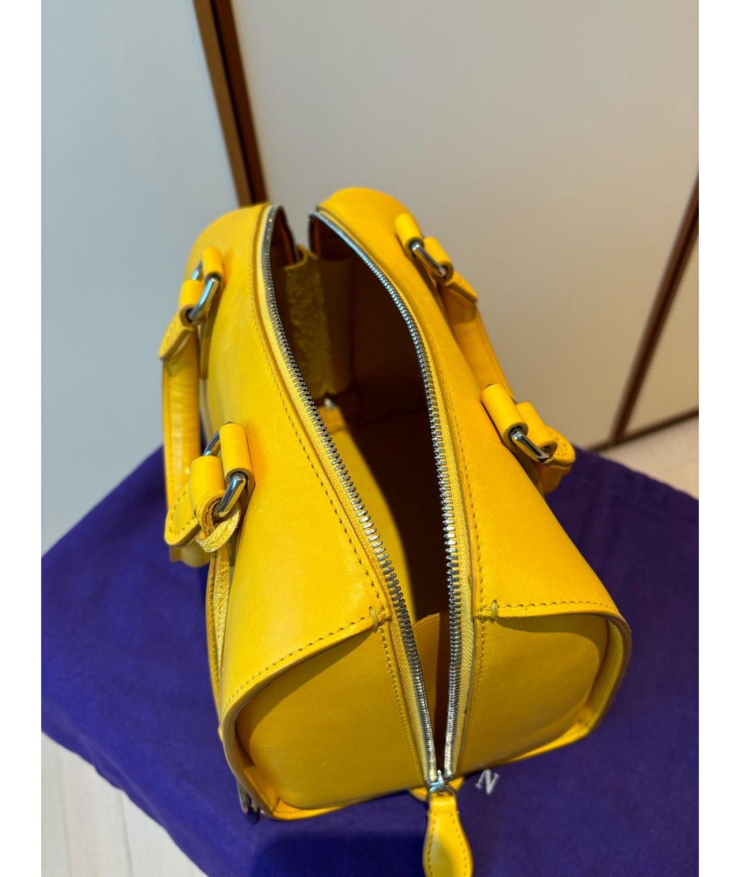 RALPH LAUREN Горчичная кожаная сумка с короткими ручками, фото 4
