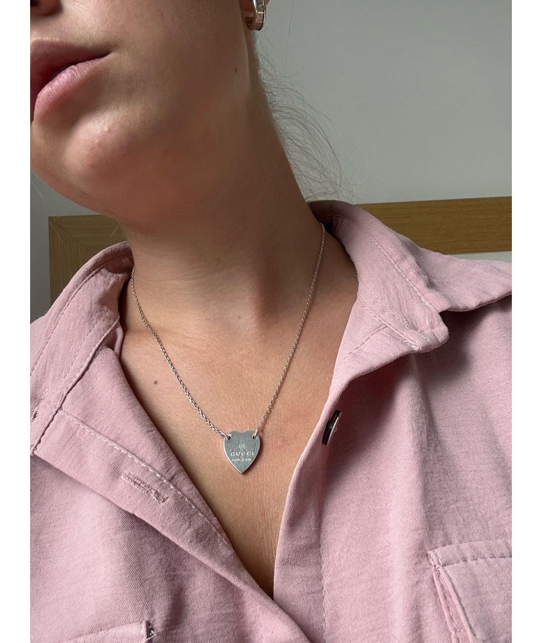 GUCCI Серебряное серебряное колье, фото 8