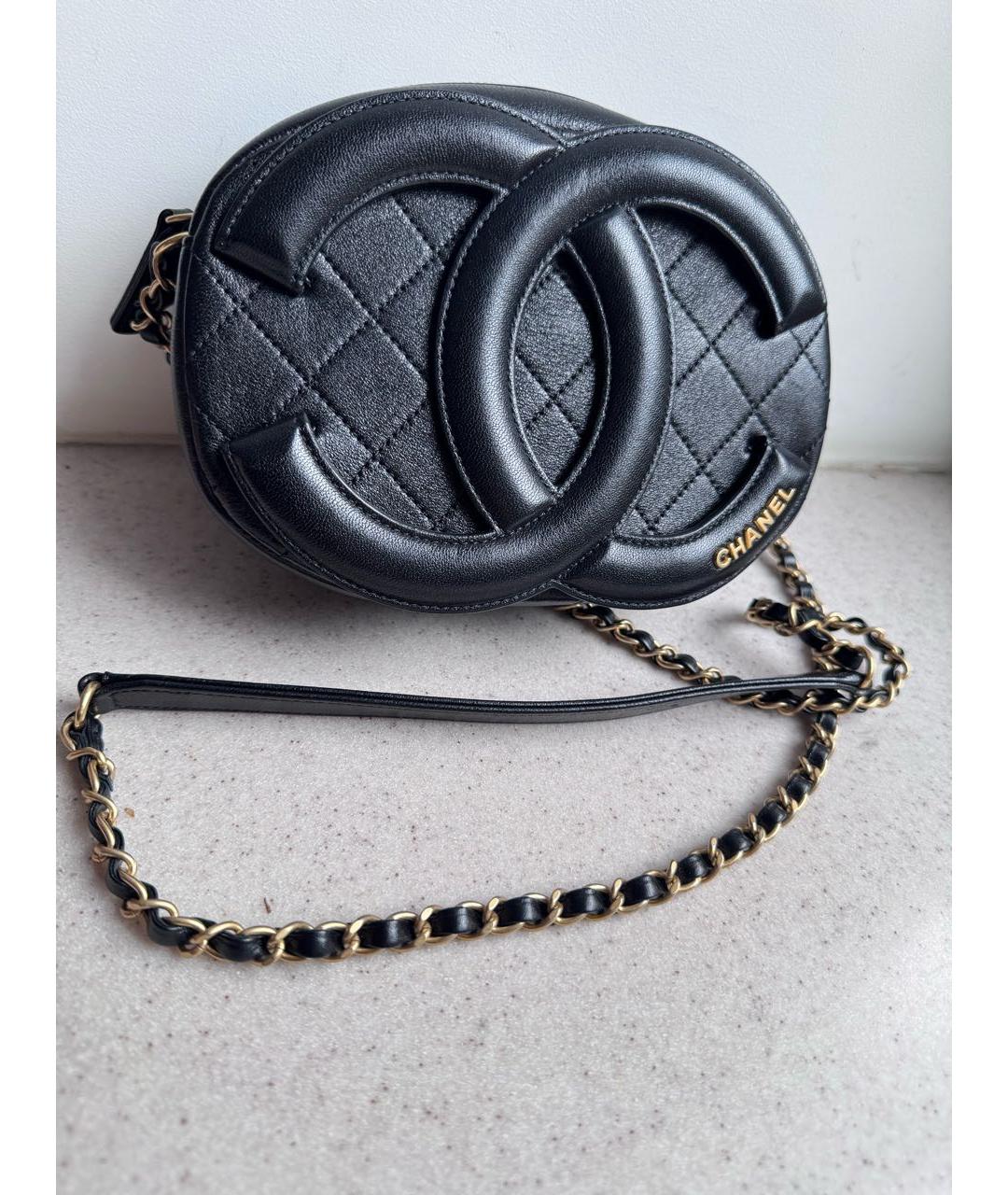 CHANEL Черная кожаная сумка через плечо, фото 6