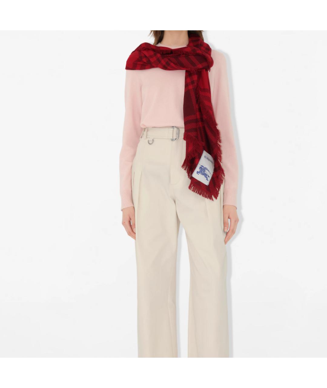 BURBERRY Красный шарф, фото 4