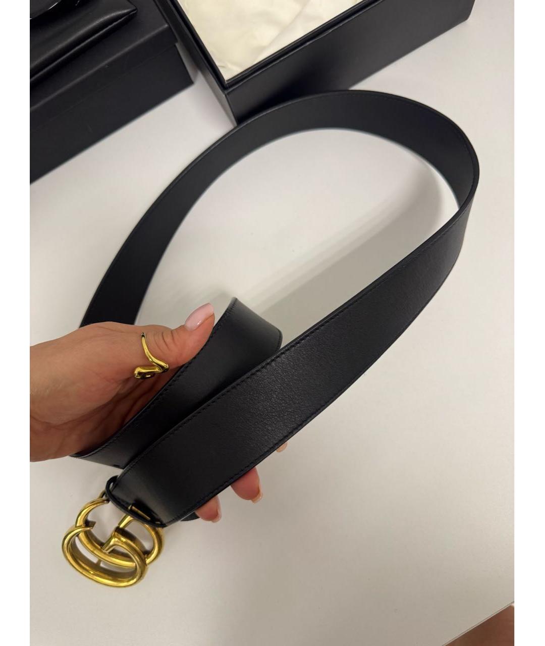 GUCCI Черный кожаный ремень, фото 4