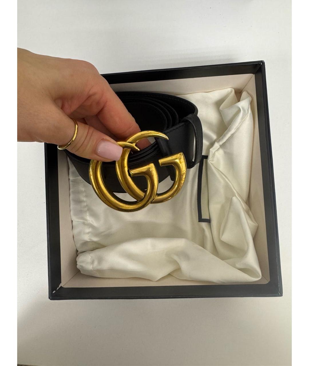 GUCCI Черный кожаный ремень, фото 6