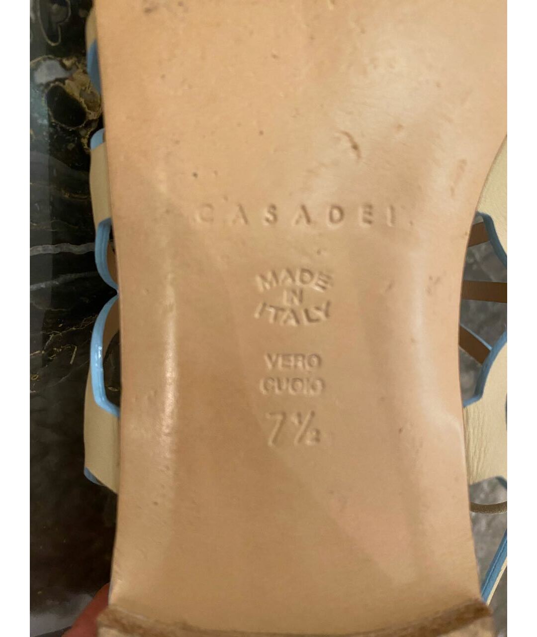 CASADEI Бежевые кожаные сандалии, фото 6