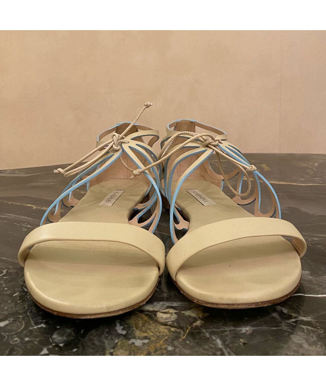 CASADEI Бежевые кожаные сандалии, фото 5