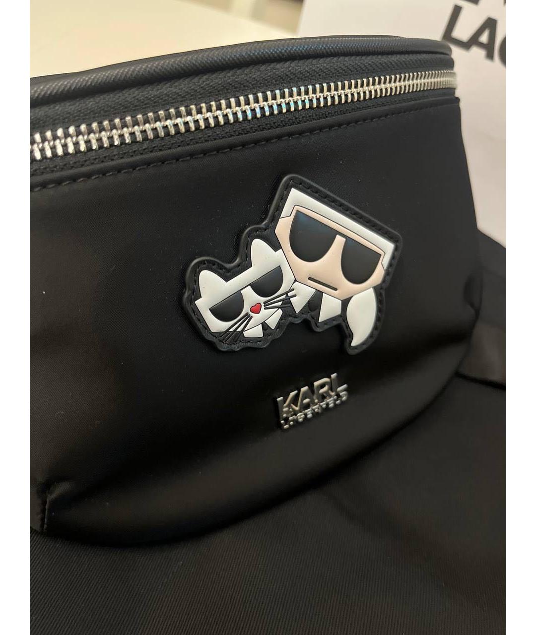 KARL LAGERFELD Черная синтетическая поясная сумка, фото 2
