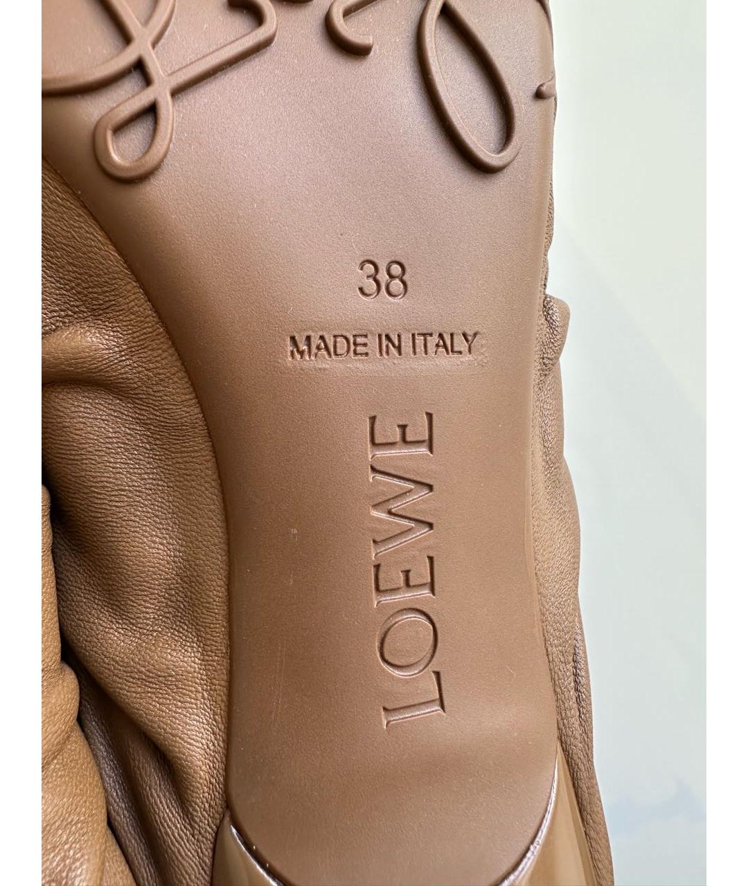 LOEWE Коричневые кожаные мюли, фото 7