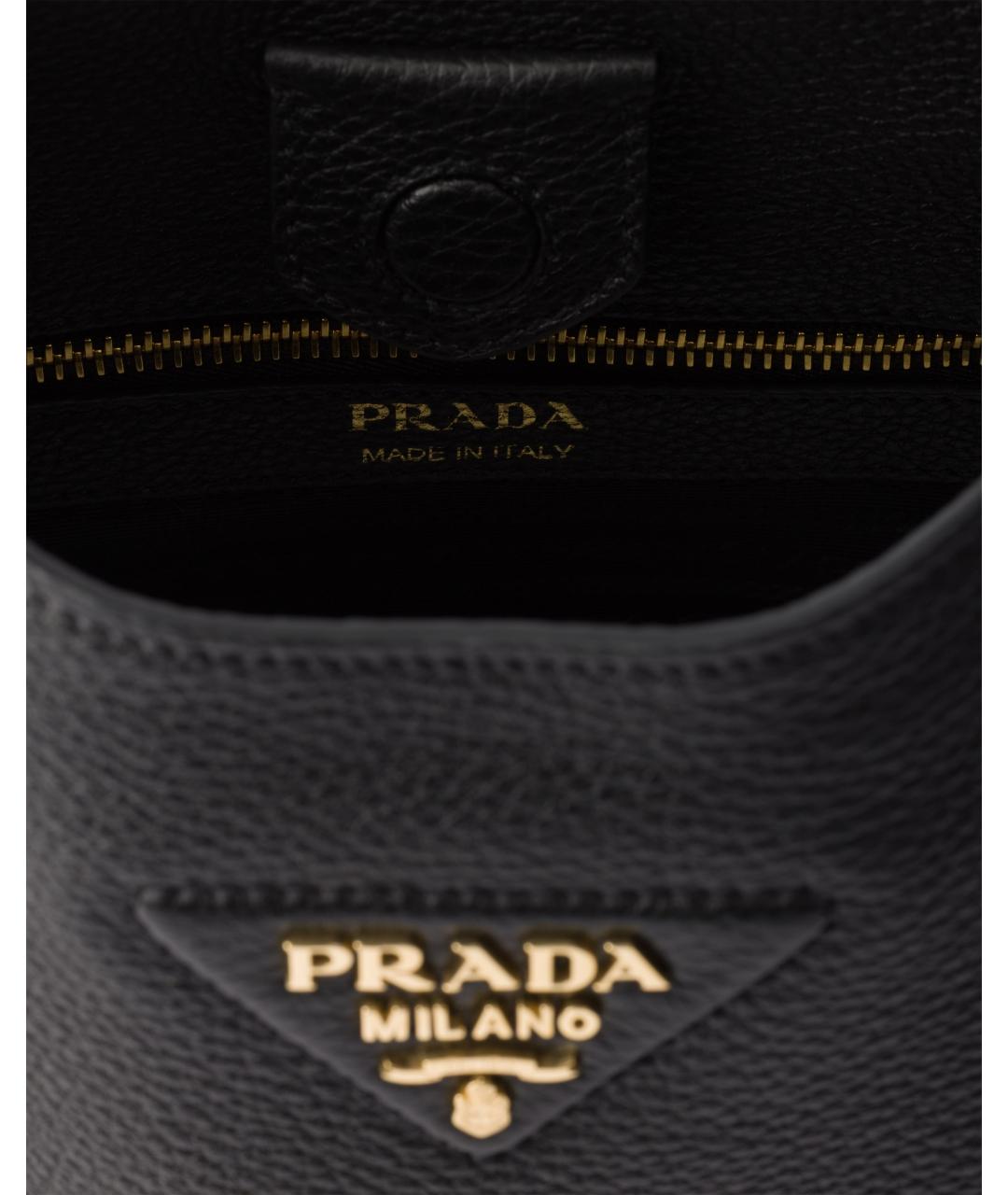 PRADA Черная кожаная сумка через плечо, фото 4