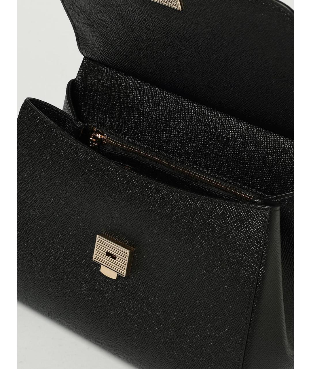 DOLCE&GABBANA Черная кожаная сумка с короткими ручками, фото 5