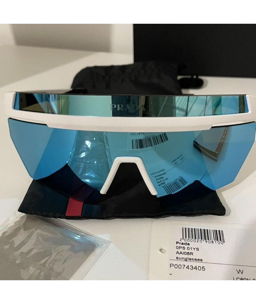 PRADA Бирюзовые пластиковые солнцезащитные очки, фото 3