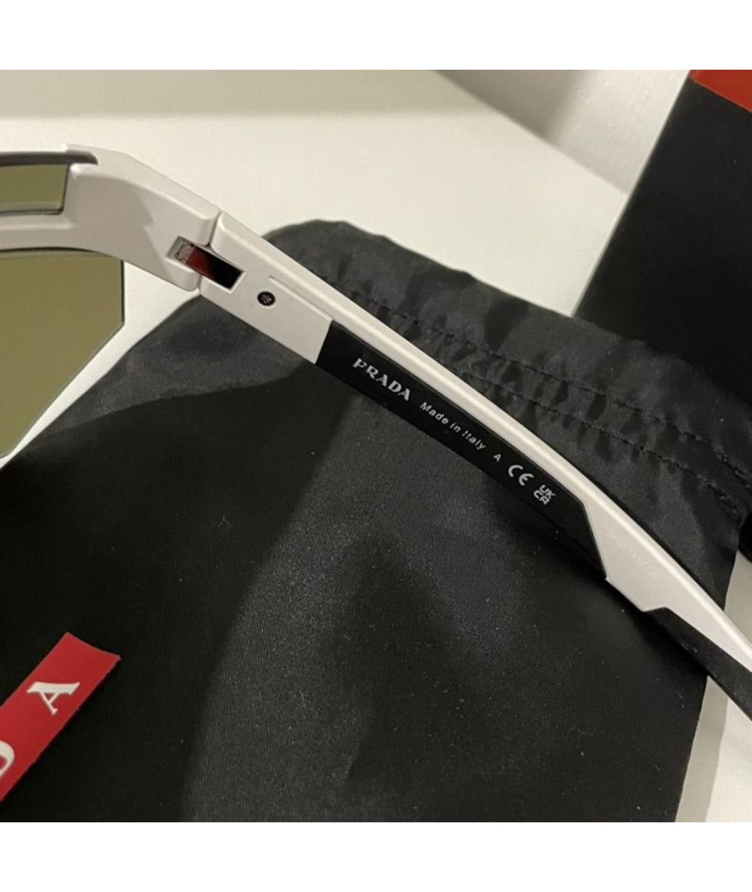 PRADA Бирюзовые пластиковые солнцезащитные очки, фото 4