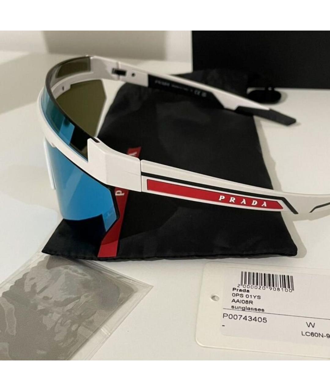 PRADA Бирюзовые пластиковые солнцезащитные очки, фото 2