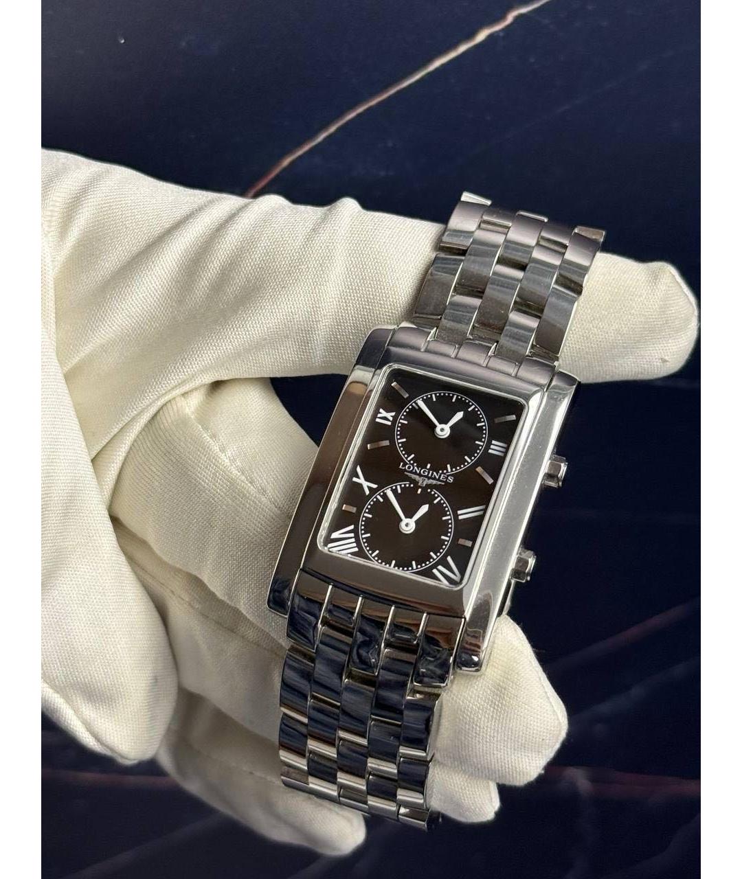 LONGINES Черные стальные часы, фото 5