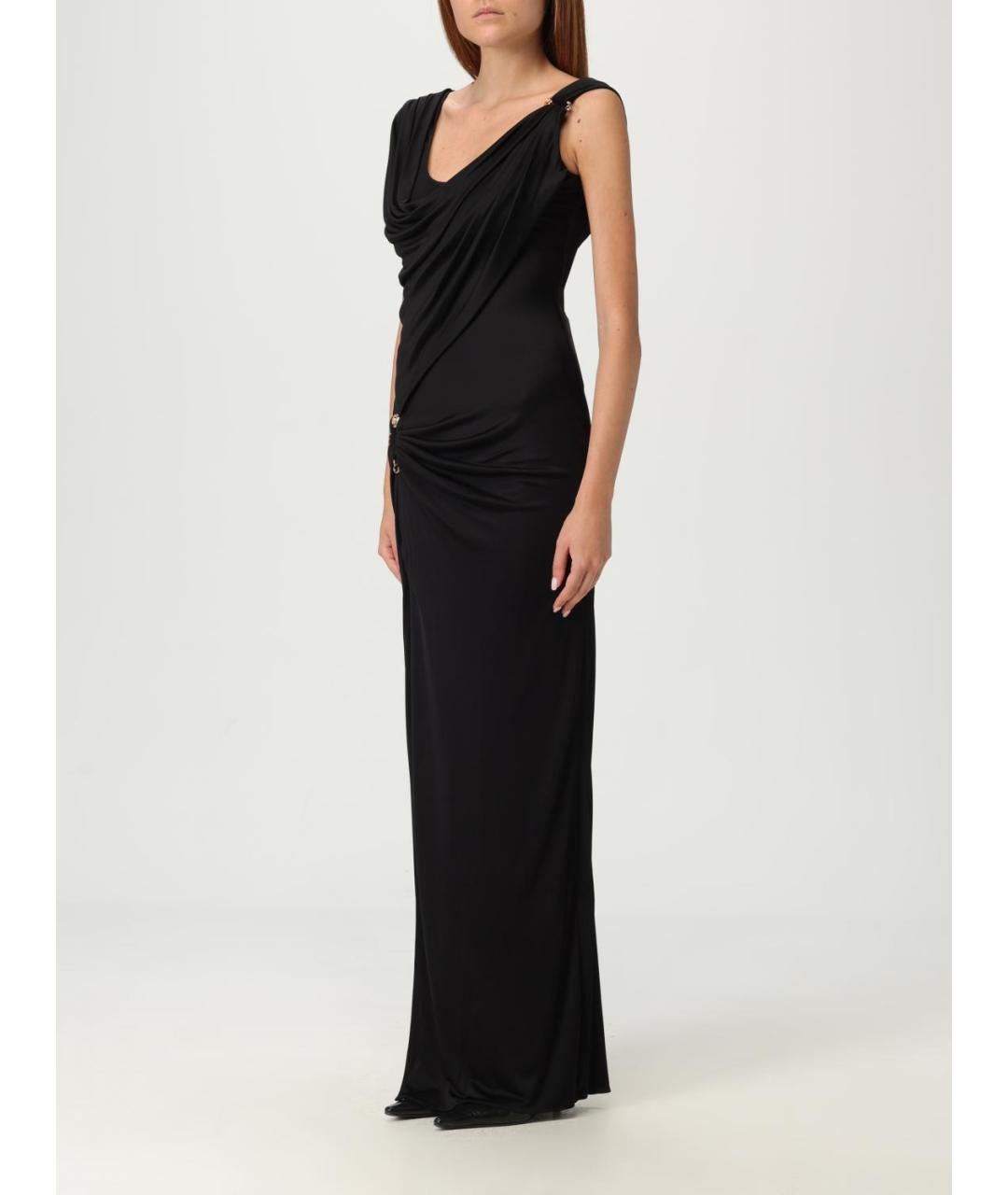 VERSACE Черное вискозное платье, фото 4
