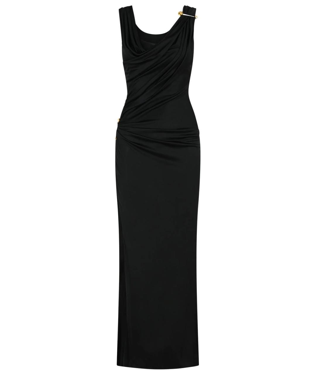 VERSACE Черное вискозное платье, фото 1