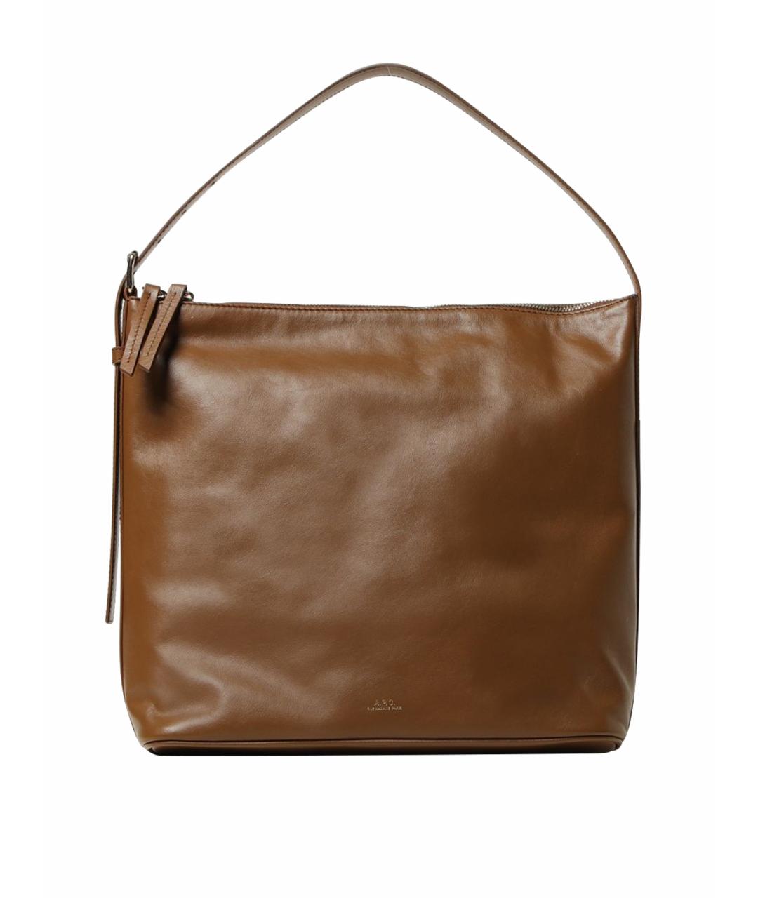 A.P.C. Коричневая кожаная сумка тоут, фото 1