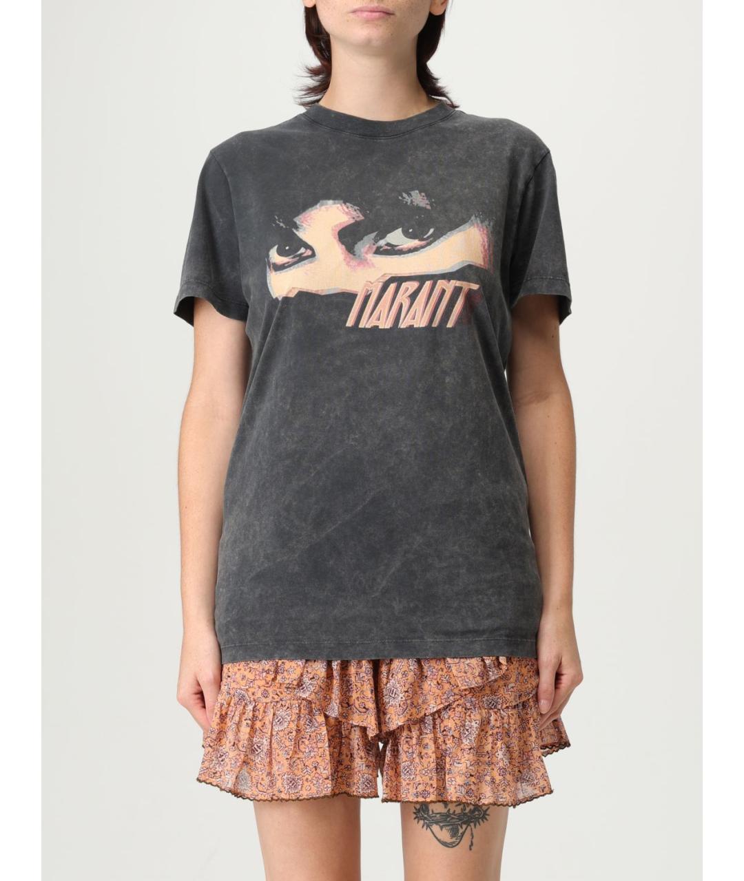 ISABEL MARANT Серая хлопковая футболка, фото 2