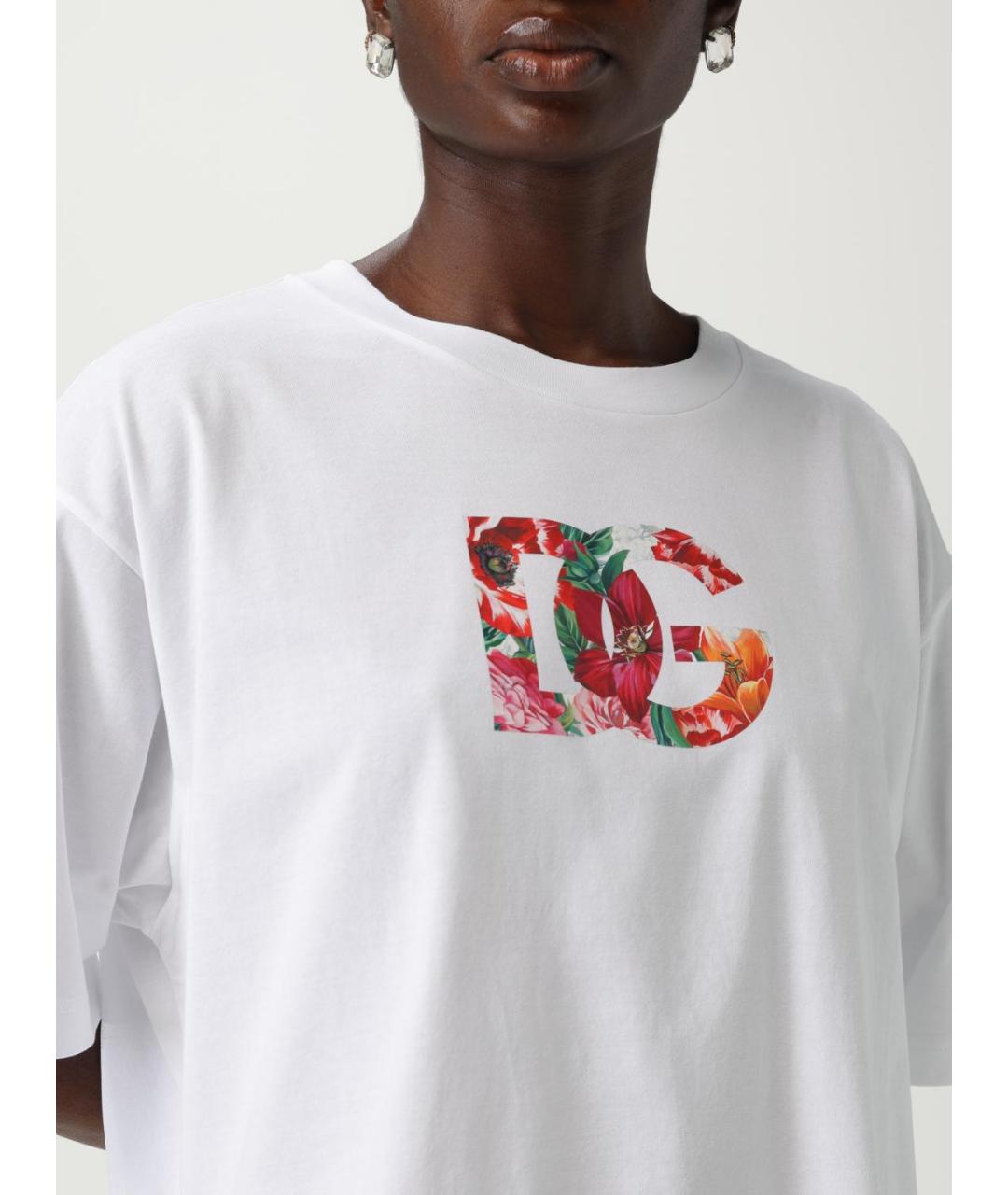 DOLCE&GABBANA Белая хлопковая футболка, фото 6
