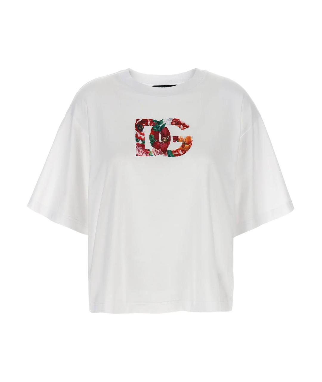 DOLCE&GABBANA Белая хлопковая футболка, фото 1