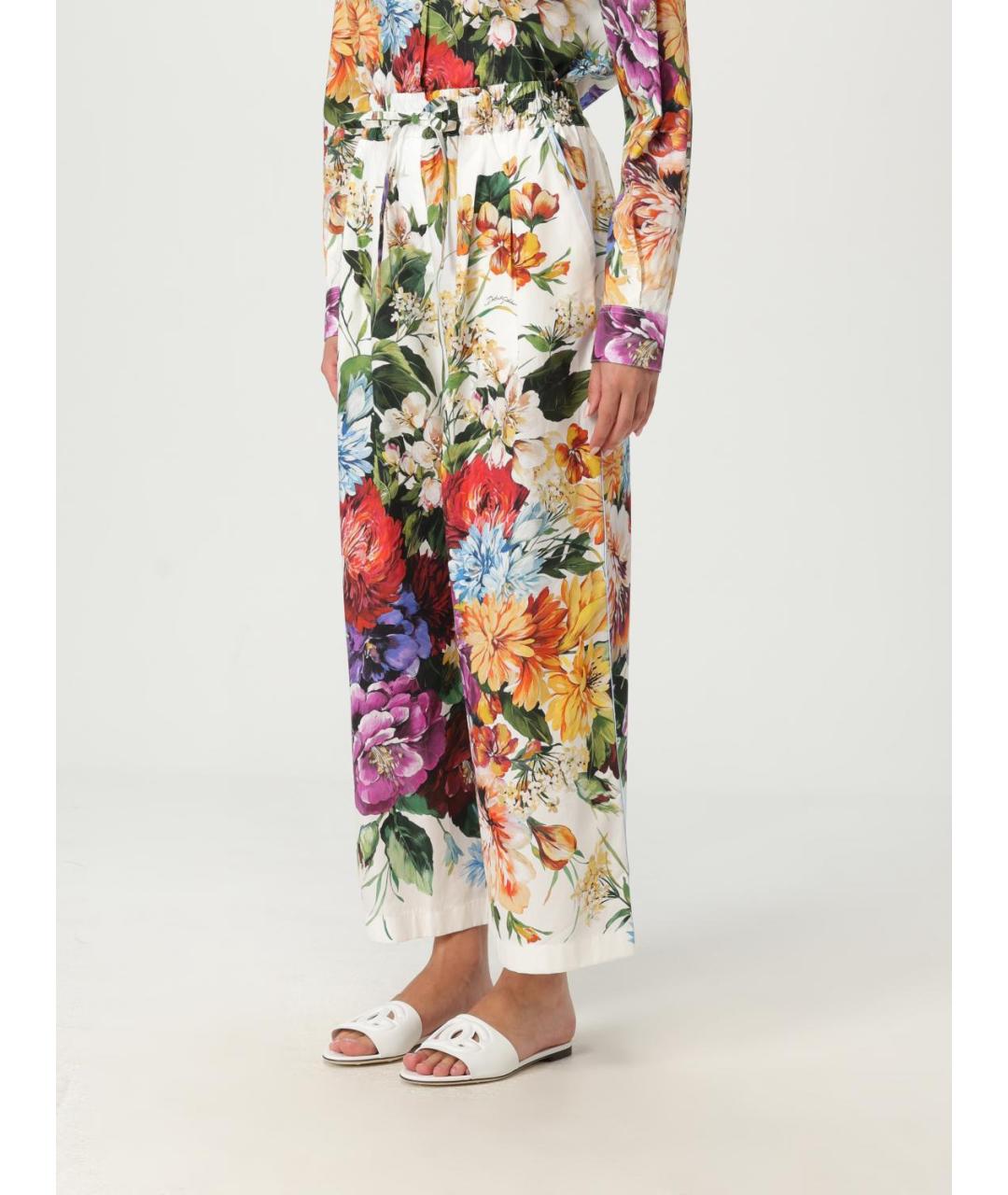 DOLCE&GABBANA Мульти хлопковые прямые брюки, фото 5