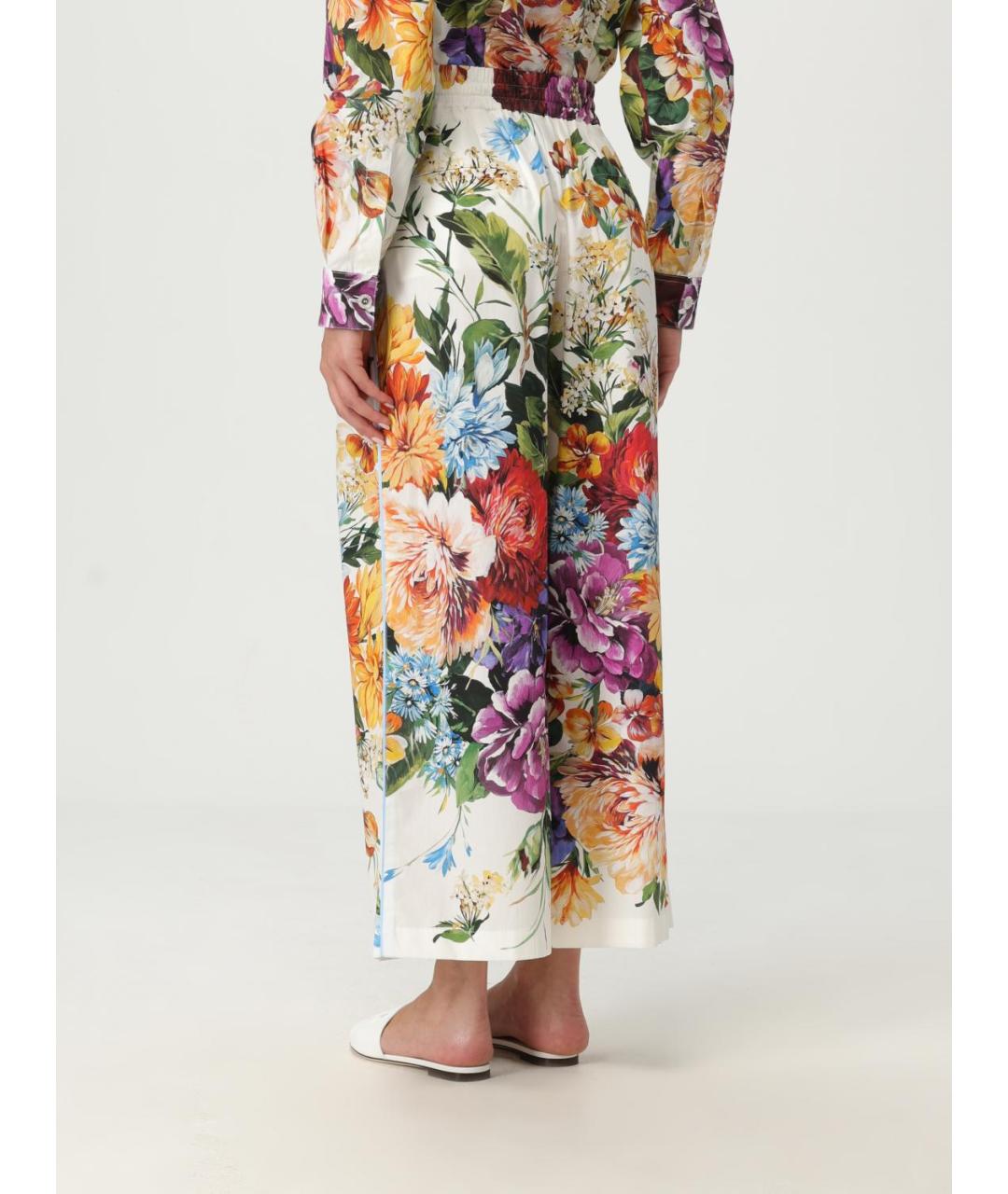 DOLCE&GABBANA Мульти хлопковые прямые брюки, фото 4