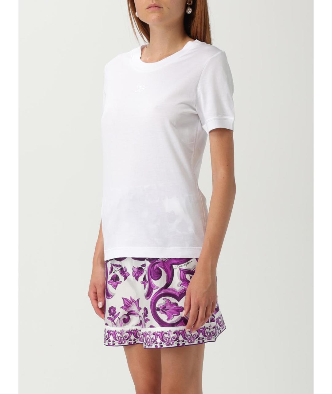 DOLCE&GABBANA Белая хлопковая футболка, фото 5