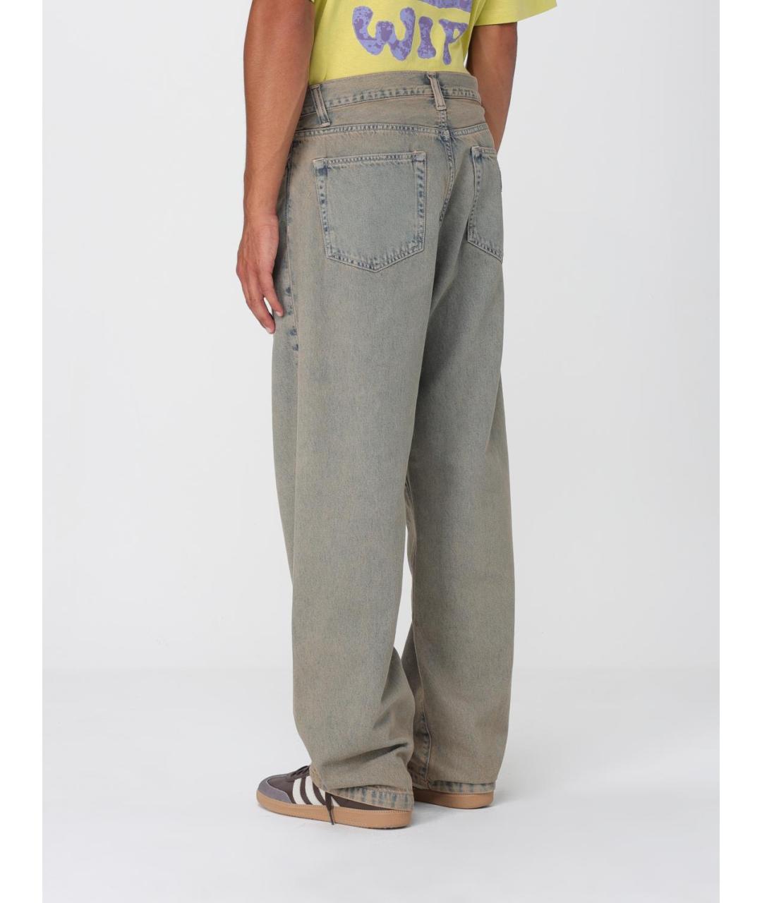 CARHARTT WIP Зеленые хлопковые прямые джинсы, фото 4