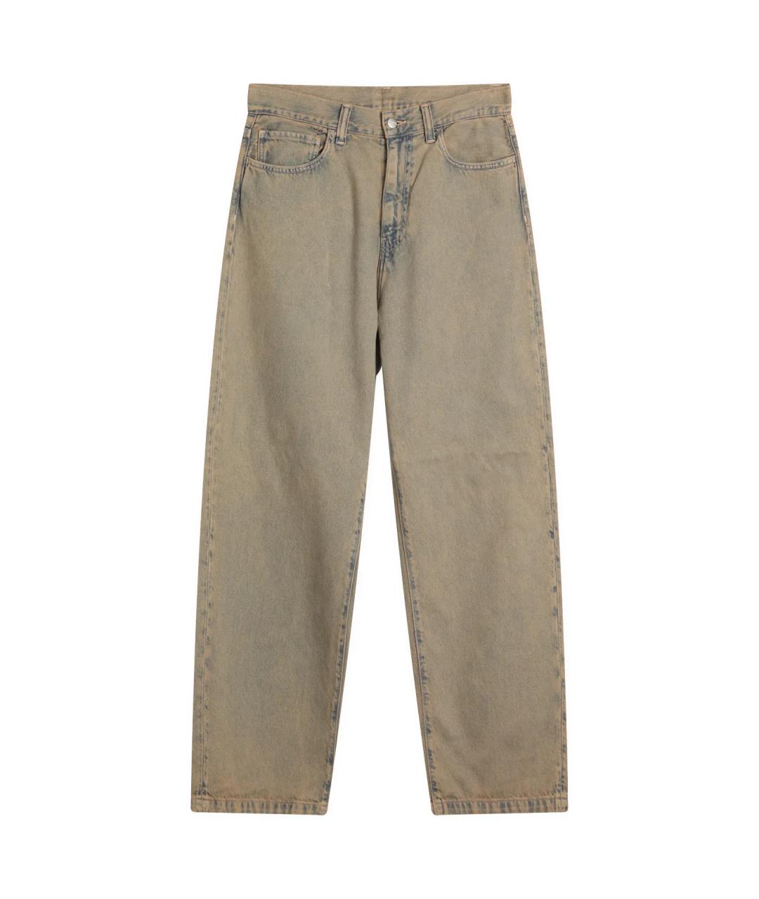 CARHARTT WIP Зеленые хлопковые прямые джинсы, фото 1