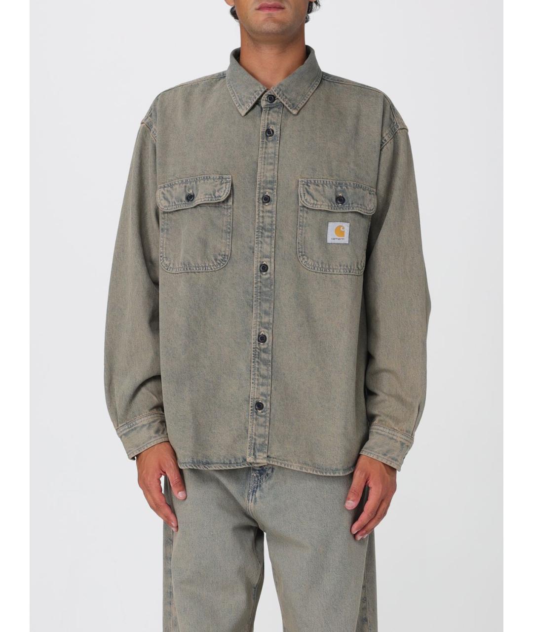 CARHARTT WIP Серая хлопковая кэжуал рубашка, фото 2