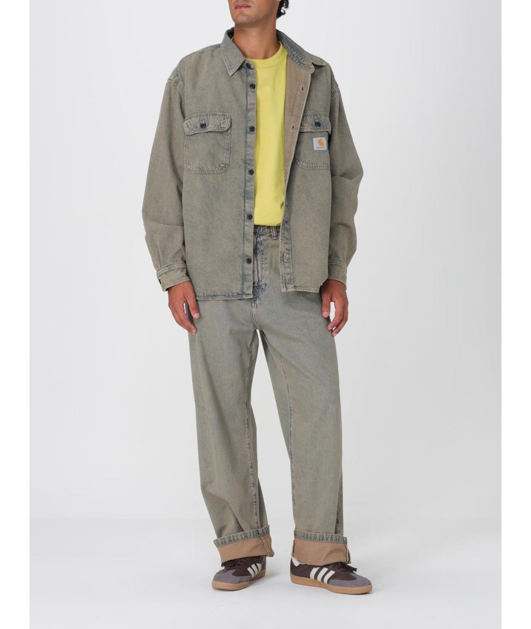 CARHARTT WIP Серая хлопковая кэжуал рубашка, фото 3
