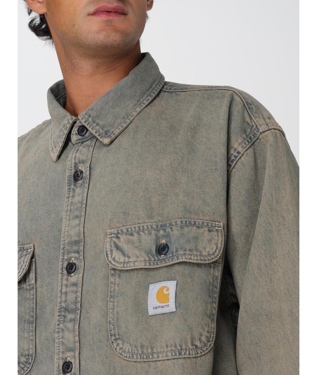 CARHARTT WIP Серая хлопковая кэжуал рубашка, фото 5