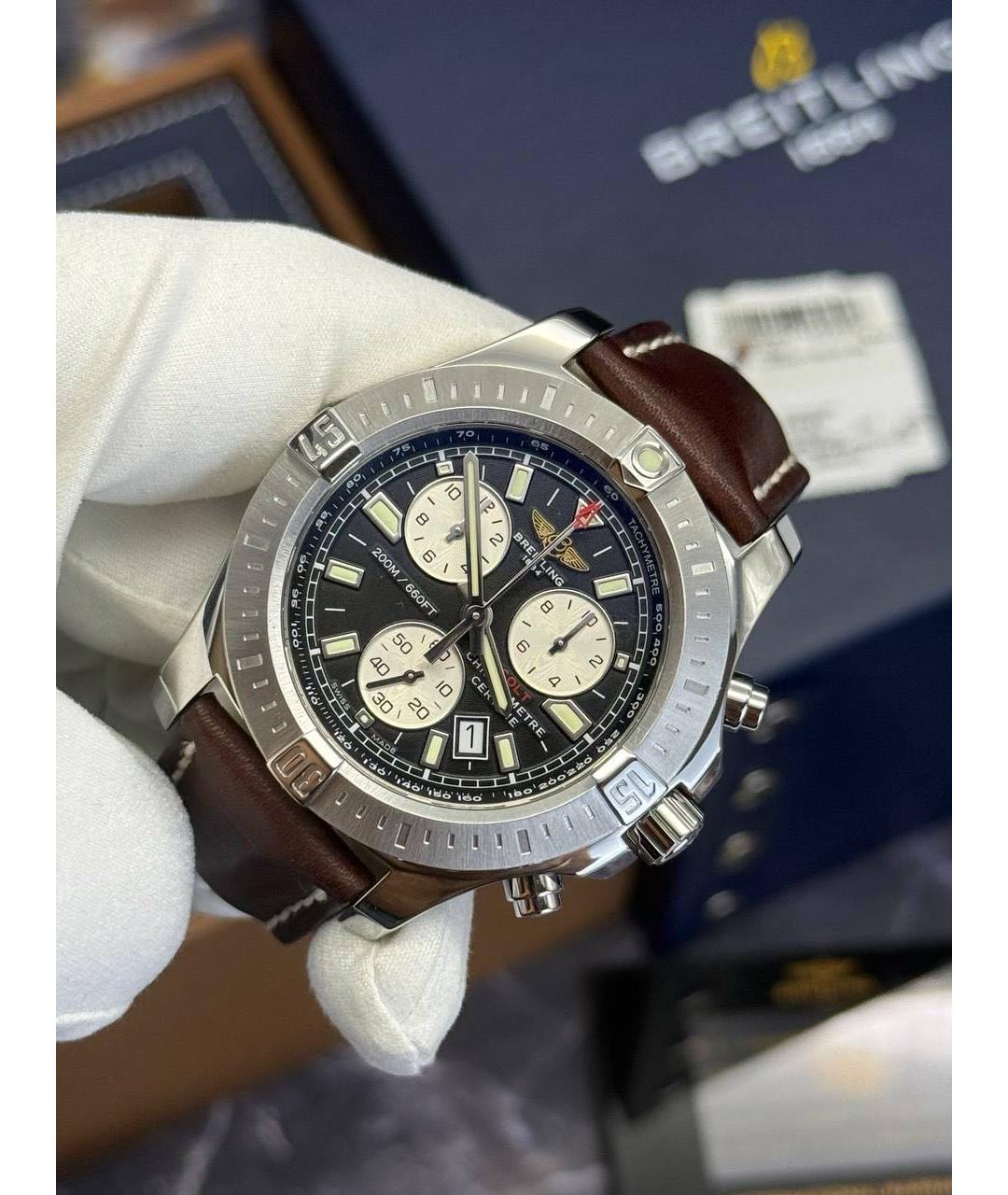 BREITLING Черные стальные часы, фото 3
