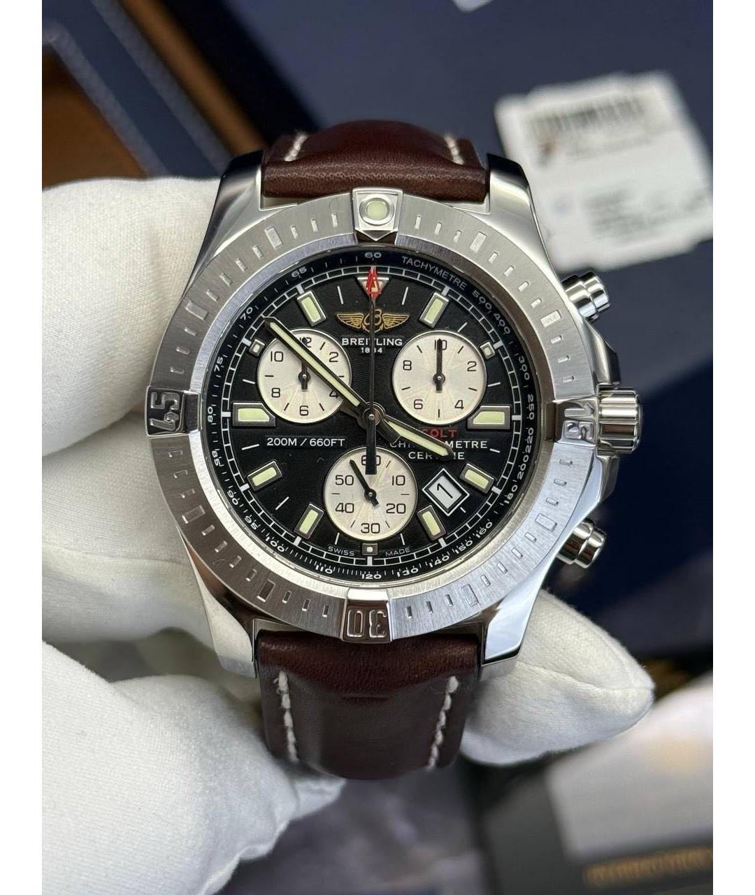 BREITLING Черные стальные часы, фото 2