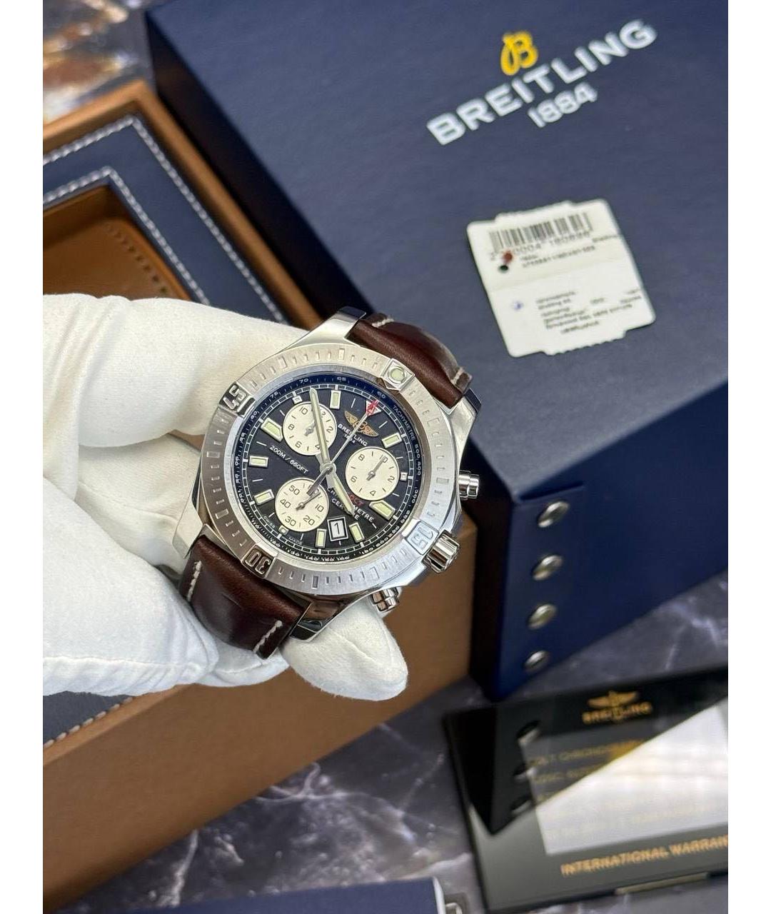 BREITLING Черные стальные часы, фото 5