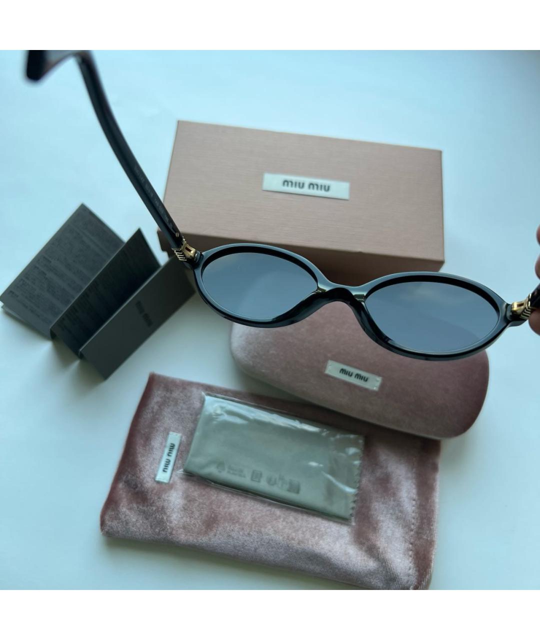 MIU MIU Черные пластиковые солнцезащитные очки, фото 6
