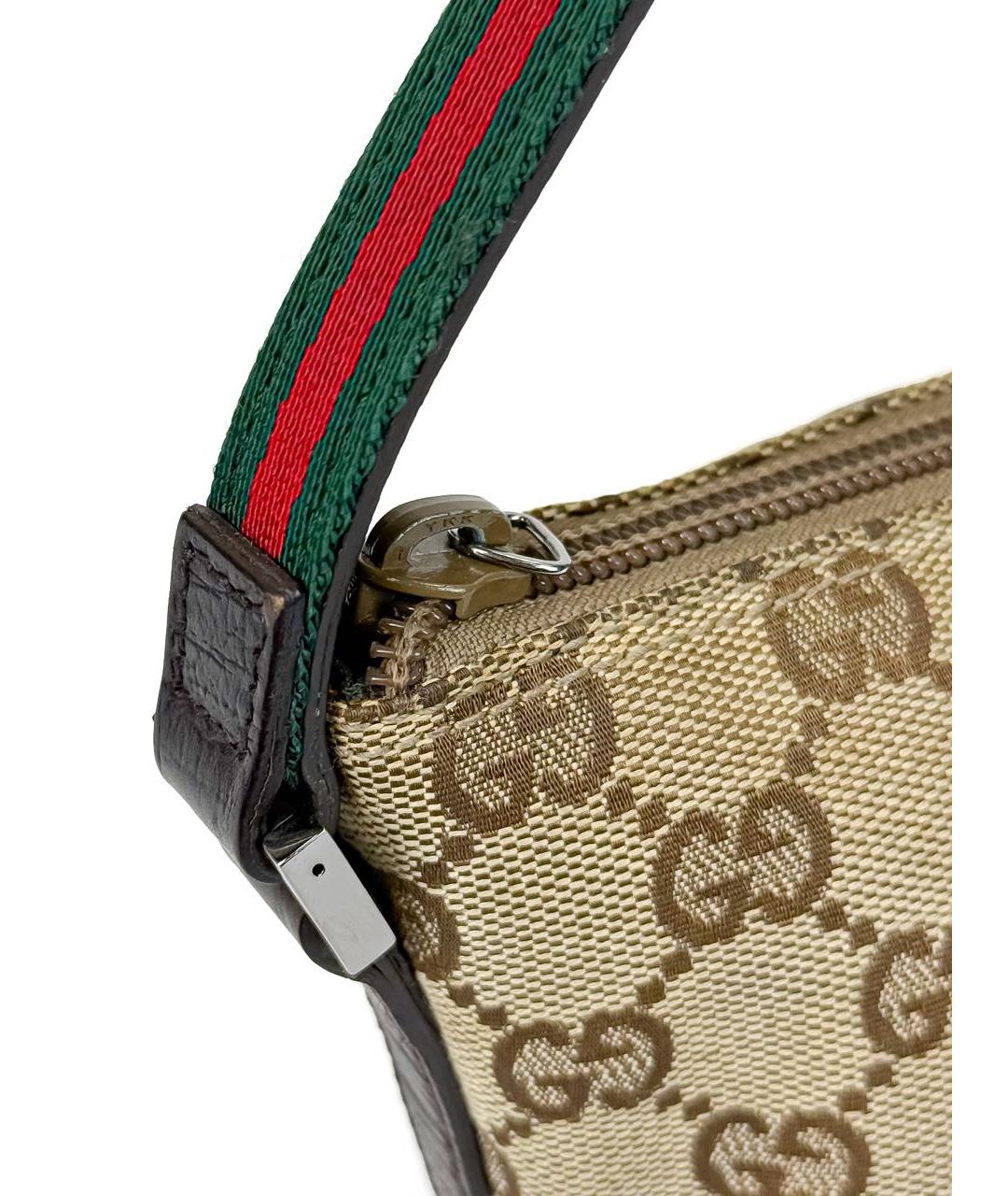 GUCCI Бежевая тканевая сумка с короткими ручками, фото 7